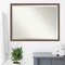 Beveled Wood Bathroom Wall Mirror, Distressed Rustic Brown Frame